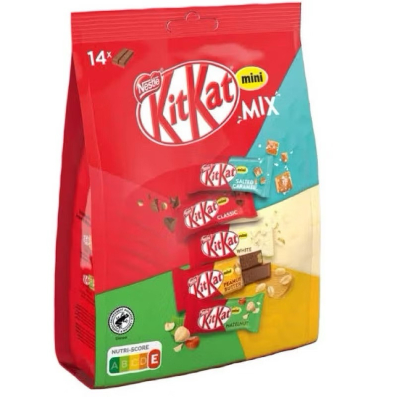 Kitkat mini mix คิทแคทรวม 5 รสในห่อเดียว (นำเข้าจากยุโรป)