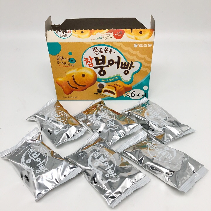 ขนมปังเกาหลี พุงออปัง 174g 6 ชิ้น เค้กเกาหลี เค้กสอดไส้ครีมช็อคโกแลต 붕어빵 ขนมปลา - รูปที่ 3