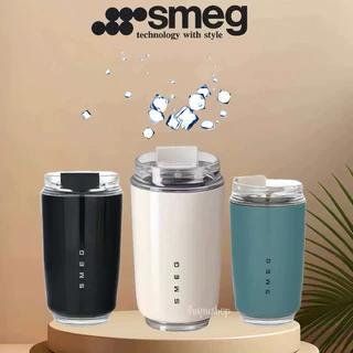 แก้วกาแฟ SMEG สแตนเลส แก้วเก็บอุณหภูมิ แถมกลองใส่ ฝาปิดสนิทไม่หก 240 ml ผู้หญิง มินิมอล ของขวัญ ส่งจากไทย