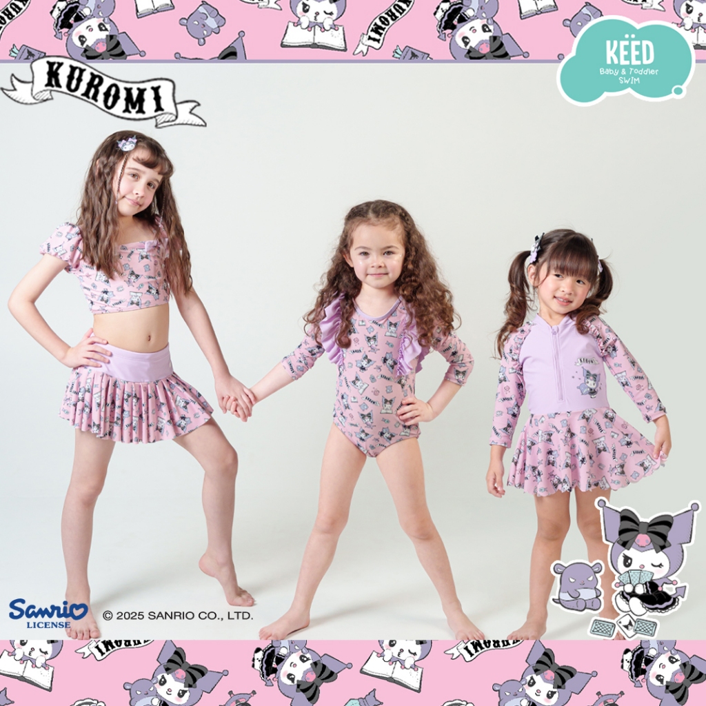 KEED X Kuromi  Collection ชุดทูพีซ และ ชุดบอดี้สูท ชุดว่ายน้ำกัน UV 50+