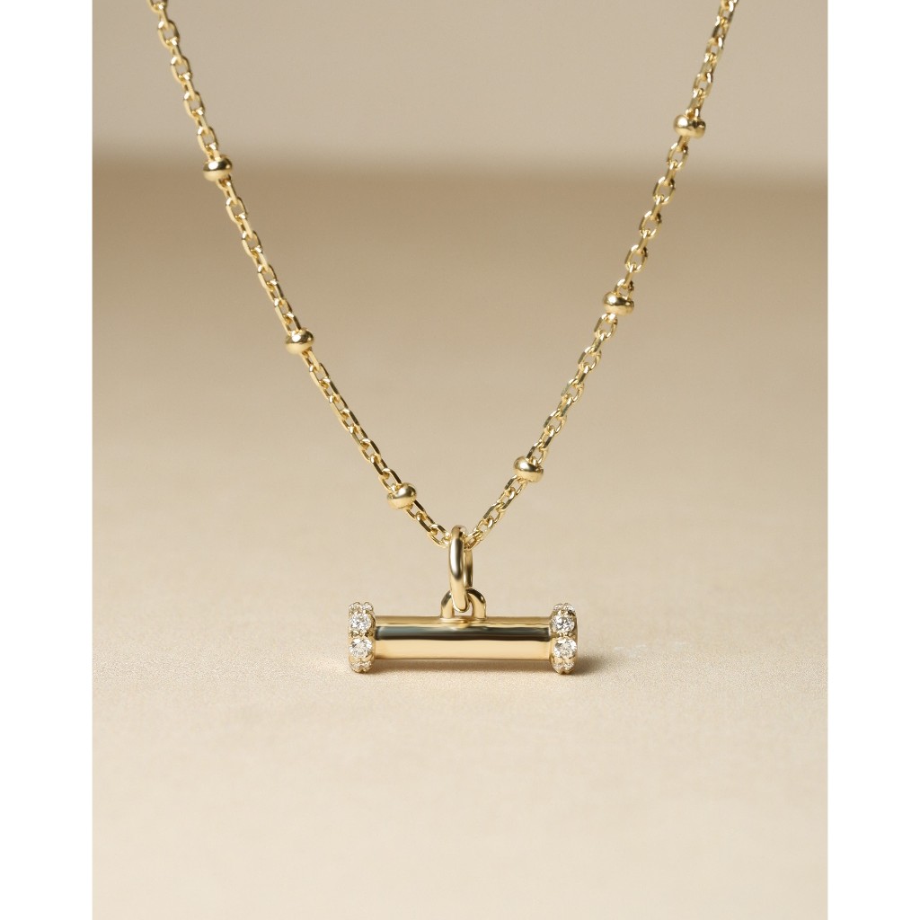 จี้ทองแท้ 9K Pipe Bar Pendant (จี้อย่างเดียว)