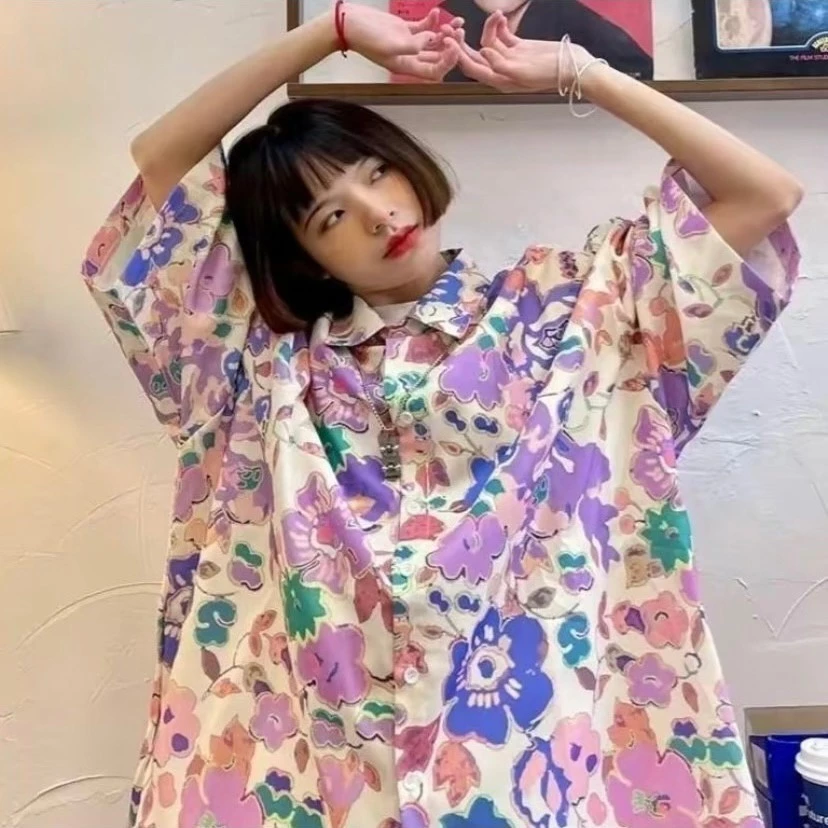 เสื้อสงกรานต์ลายดอก คอปกแขนสั้น กระดุมหน้า ผ้าไหมอิตาลี thumbnail 8