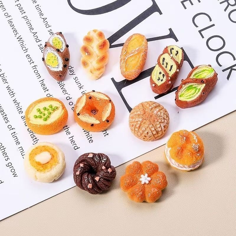 อุปกรณ์ทำขนมปังพัฟจำลอง3D อุปกรณ์เรซิ่น วัสดุ DIY แฮนด์เมด กิ๊บติดผมโทรศัพท์มือถือ