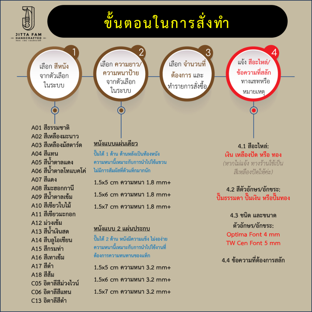 แท็กหนังแท้พร้อมห่วงบิด 1.5x5cm, 1.5x6cm, 1.5x7cm สลักชื่อได้ Customized Leather Tag
