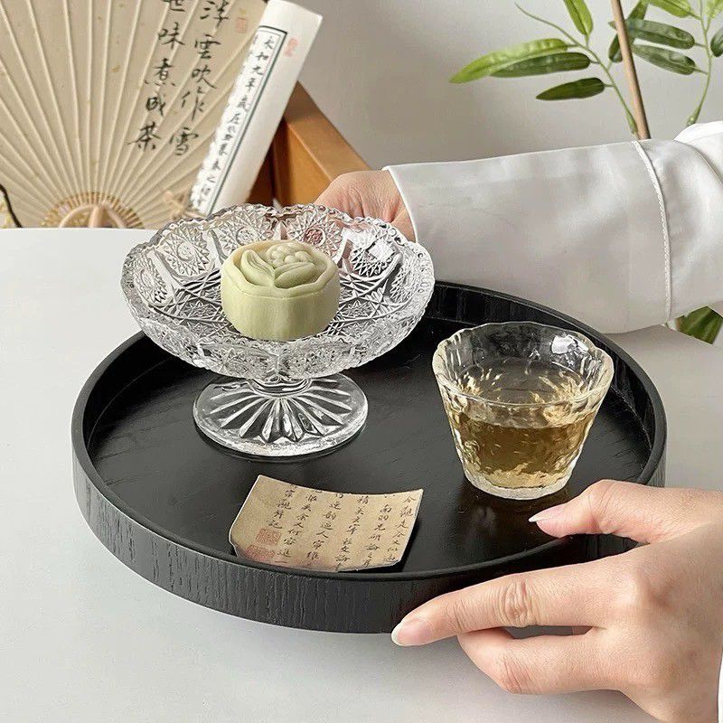 พานแก้วแกะสลักขนาด4.5นิ้ว(A-37)