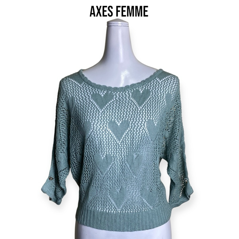 Axes Femme เสื้อไหมพรมสีฟ้า
