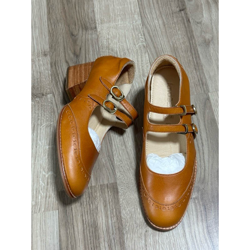 New !!!! รองเท้า Favoriteshoes by Picha  หนังวัวแท้ รุ่น Glamyard Mary Jane 2 สาย สีส้มบาลอง