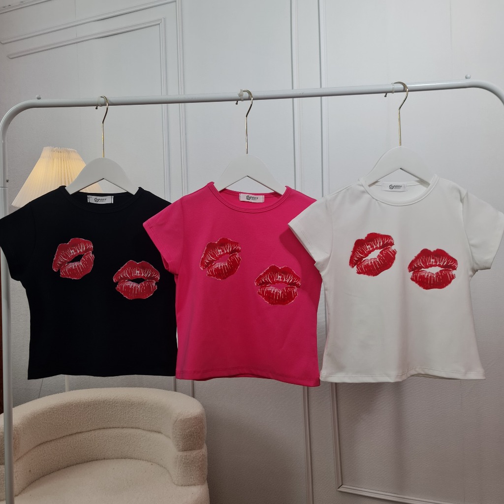 เสื้อเบบี้ที เสื้ื้อBABYTEE สกรีนลายจุ๊บ พร้อมส่งทุกสี งานผ้ายืดยูนิ สาวอวบใส่ได้ รุ่น เนสท์จุ๊บ