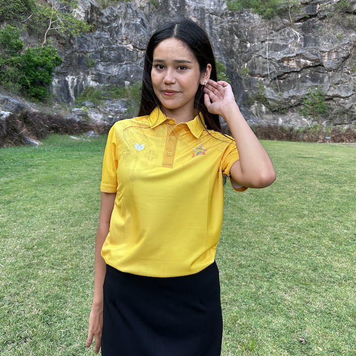Roylaithai - ร้อยลายไทย เสื้อเหลืองตราสัญลักษณ์ 72พรรษา เสื้อลายไทย (Y3)