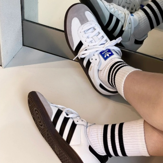 【โปรโมชั่น】Samba OG White/Black รองเท้ากีฬาเทรนด์ใหม่สำหรับผู้ชายและผู้หญิง