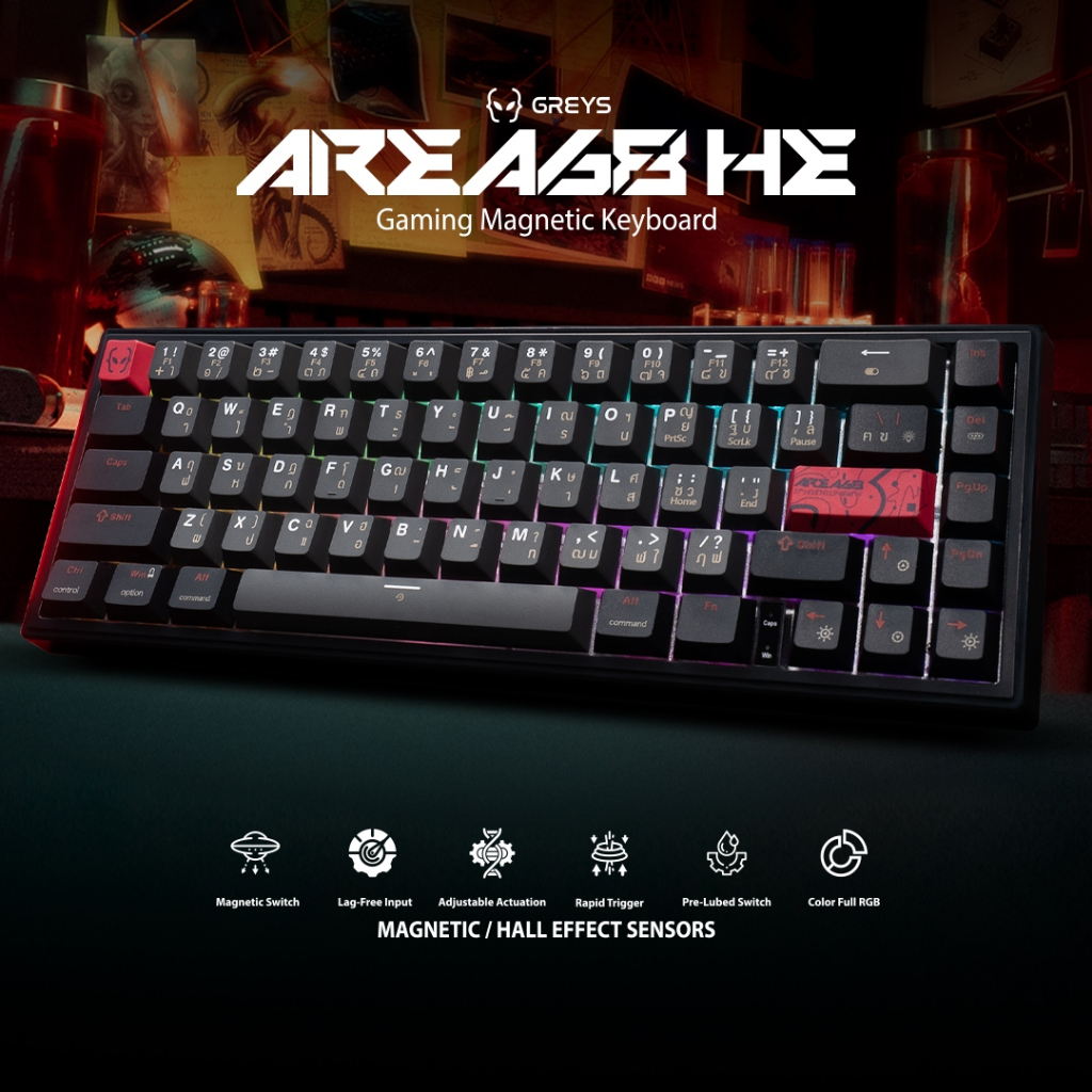 [สินค้าประกันศูนย์ 1 ปี] SARU MAGNETIC KEYBOARD 65% AREA68 KX-68 HE POLLING RATE สูงถึง 8K เพื่อเกมเมอร์โดยเฉพาะ