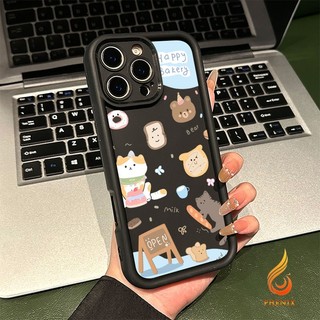 For IPhone11 13 12 14 15 16 7 8plus Xs Xr  ใหม่ เคสโทรศัพท์มือถือ กันกระแทก ลายขนมปัง แมวชิบะน่ารัก เรียบง่าย สําหรับ