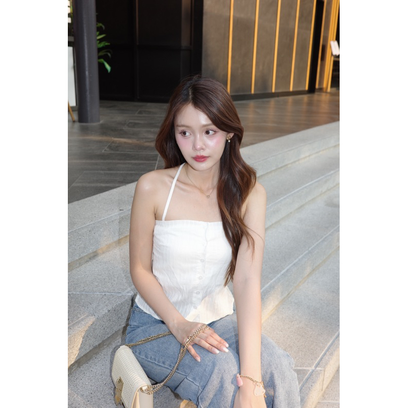 BEMYCHIC เสื้อครอปสายผูก รุ่น BETTY TOP รูปที่ 3