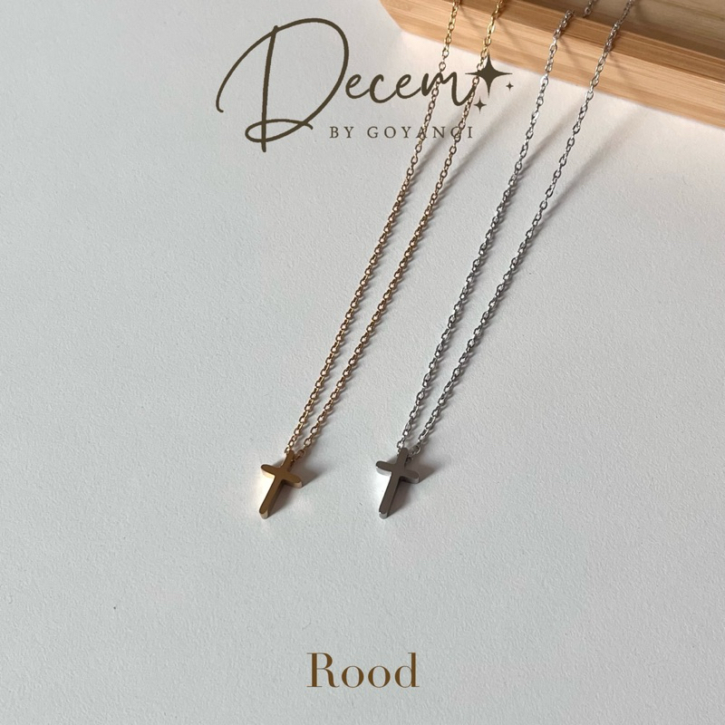 Decem- สร้อยคอรุ่น Rood ไม้กางเขน สแตนเลสสามารถใส่โดนน้ำได้ ไม่ลอกไม่ดำ มีถุงเก็บแถมให้