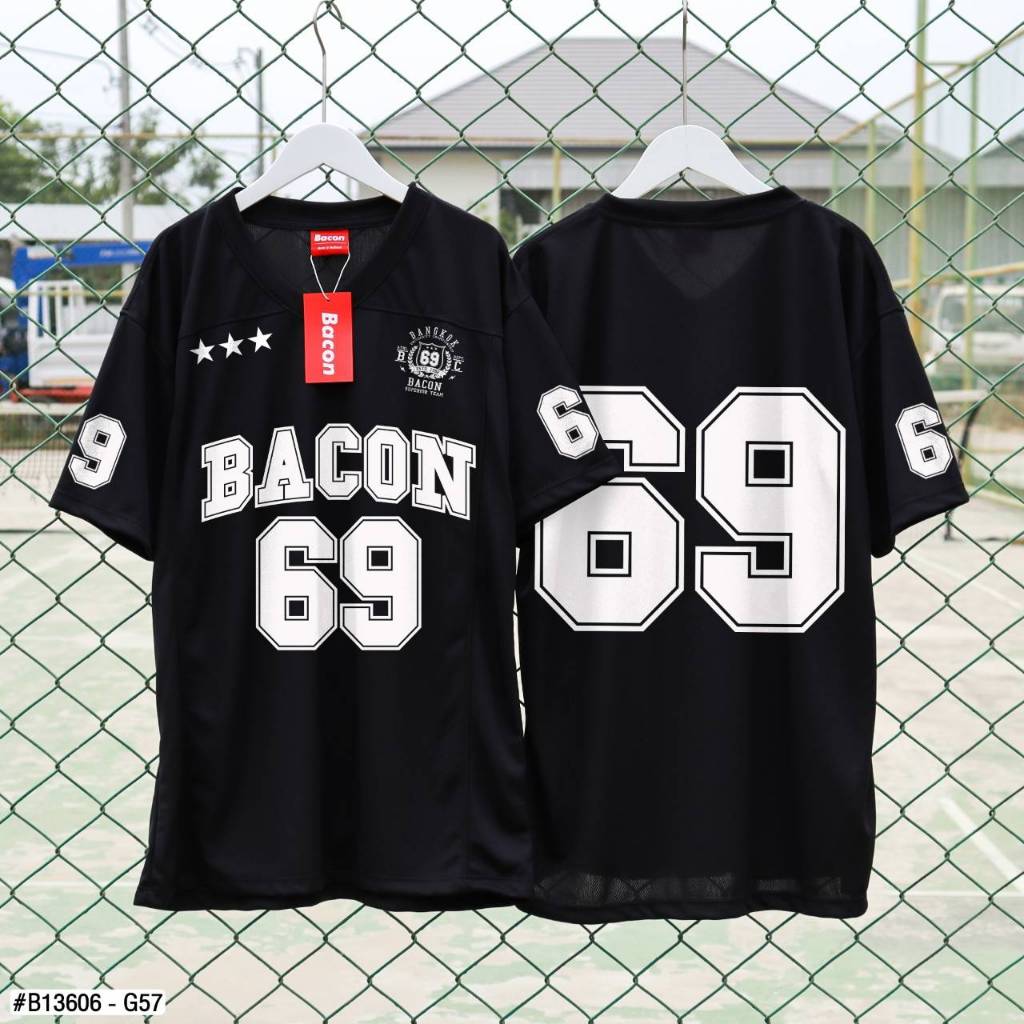 เสื้อแฟชั่น เสื้อกีฬา Bacon 69 ใส่ได้ทั้ง ชาย และ หญิง
