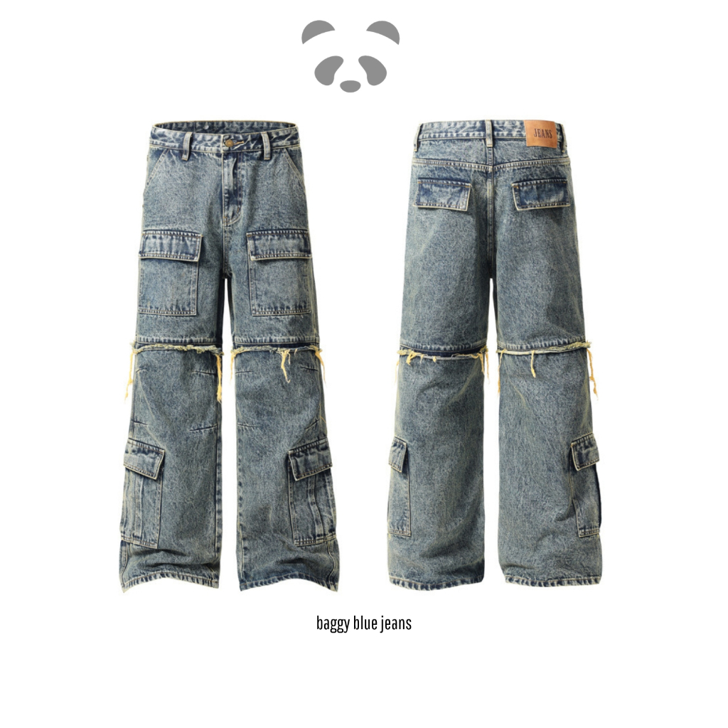 กางเกงยีนส์ baggy blue jeans