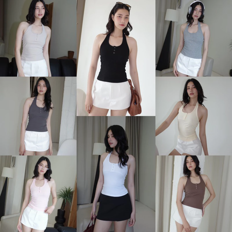 (ไม่ผลิตเพิ่ม)BEMYCHIC เสื้อคล้องคอ รุ่น Sally top