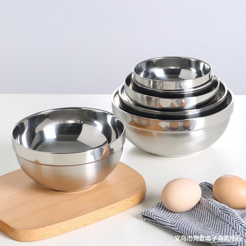 ถ้วยสแตนเลส แบบหนาสองชั้น ไม่ร้อนมือ ขนาด12/14/16/18/20CM ชามสแตนเลส ถ้วยชาม - รูปที่ 6