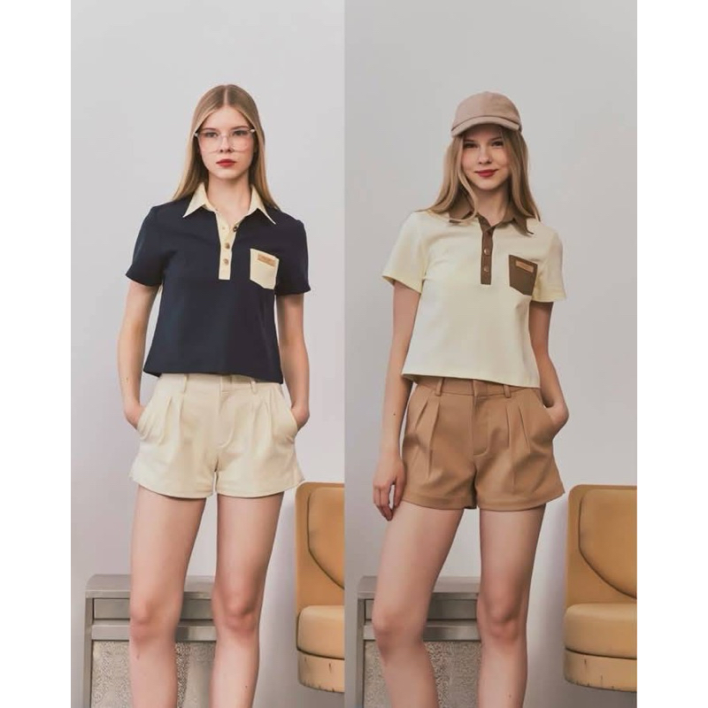 BRITT (Cream-Brown/Navy-Cream) POLO