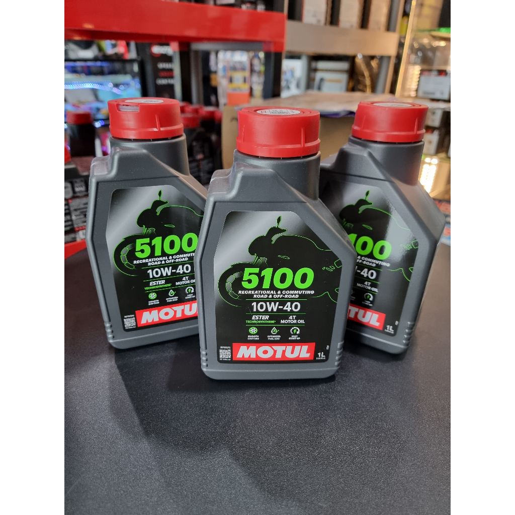 น้ำมันเครื่อง MOTUL  5100 4T 10W-40/10W-50 ขนาด 1 ลิตร  น้ำมันเครื่อง กึ่งสังเคราะห์