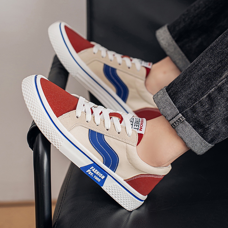 【Venous】 2025 รองเท้าผ้าใบสำหรับผู้ชายแบบเกาหลีแท้ รองเท้าผ้าใบผู้ชายแบบตัดต่ำ รองเท้าผ้าใบผู้ชายแบบสบาย ๆ กีฬา