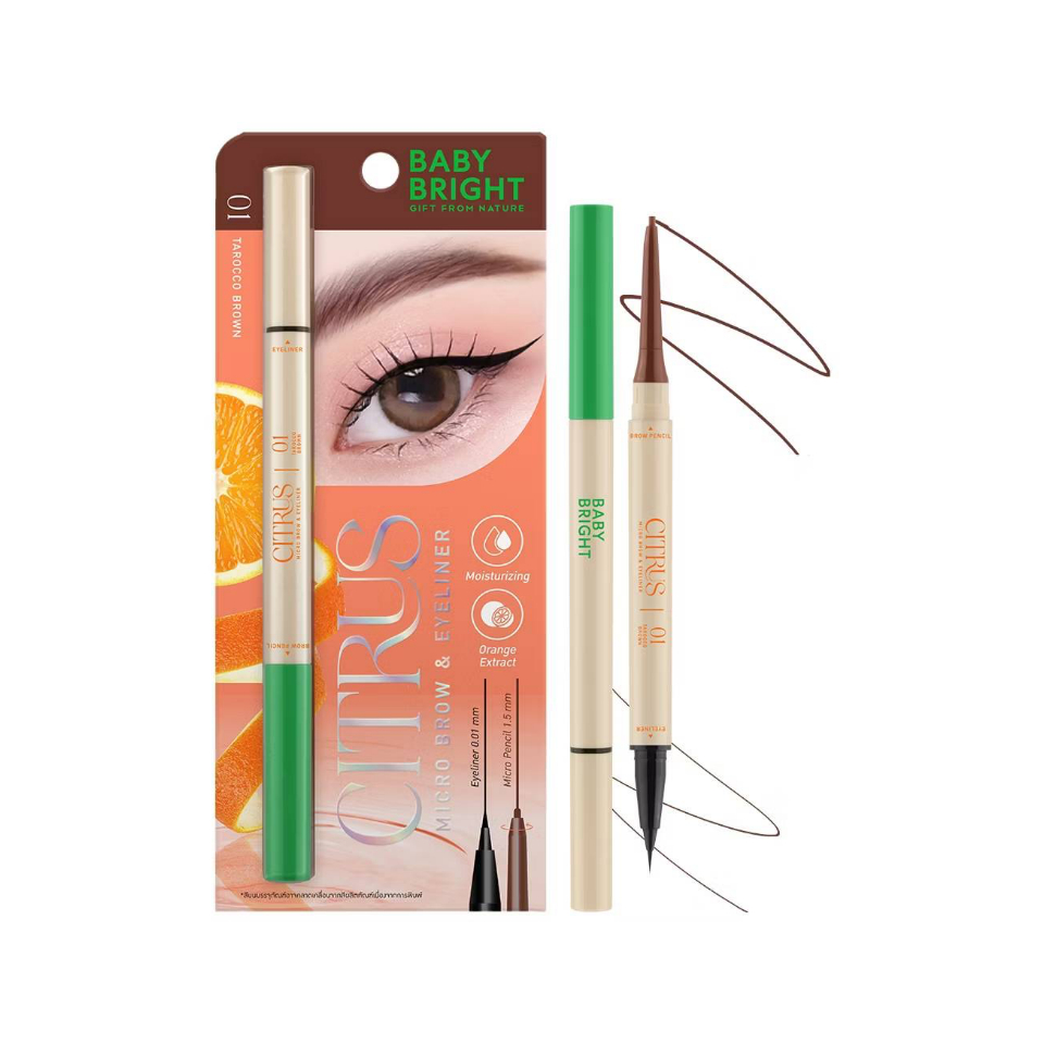 เขียนคิ้ว & อายไลเนอร์ BABY BRIGHT CITRUS MICRO BROW & EYELINER