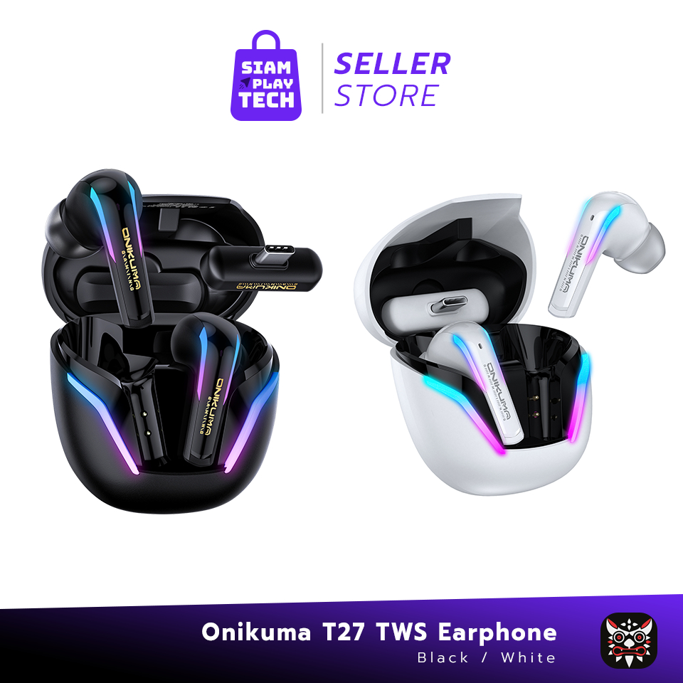 Onikuma T27 Gaming Headset หูฟังไร้สายพร้อมเคสชาร์จ ไมโครโฟนคู่ ตัดเสียงรบกวน