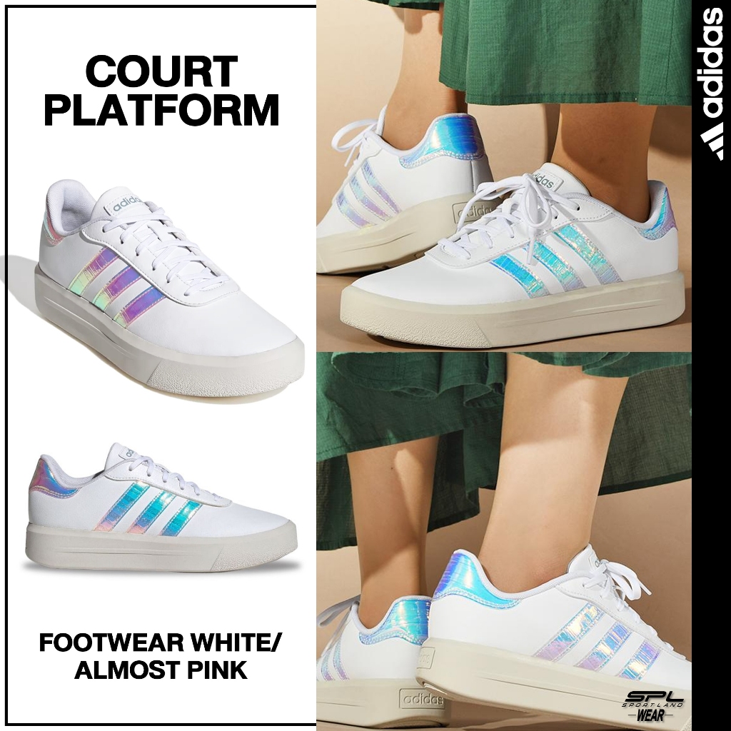 Adidas อาดิดาส รองเท้าผ้าใบ รองเท้าแฟชั่น W Court Platform IG8606 (2000)