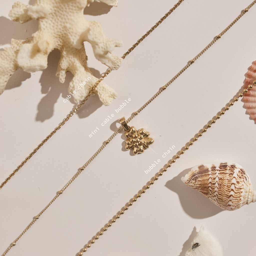 earika.earrings - primrose necklace สร้อยคอจี้ดอกไม้ วัสดุสแตนเลส (stainless steel) ใส่อาบน้ำได้ เหมาะสำหรับคนแพ้ง่าย - รูปที่ 4