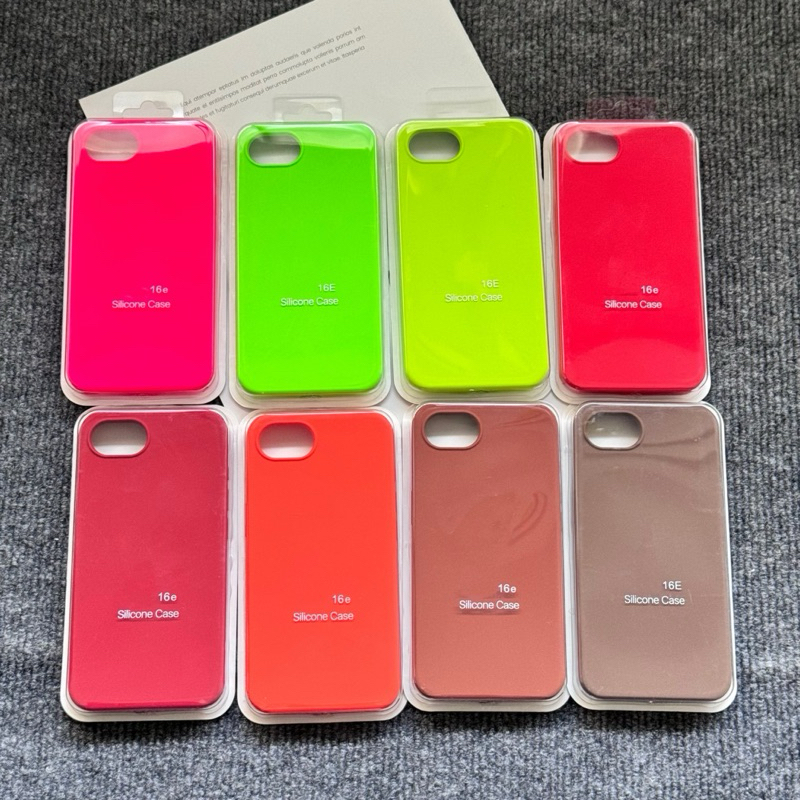 พร้อมส่งในไทย Caseไอโฟน16E กำมะหยี่โลโก้  เนื้อซิลิโคน สีพื้น สำหรับรุ่นไอโฟน16E สินค้าพร้อมจัดส่ง