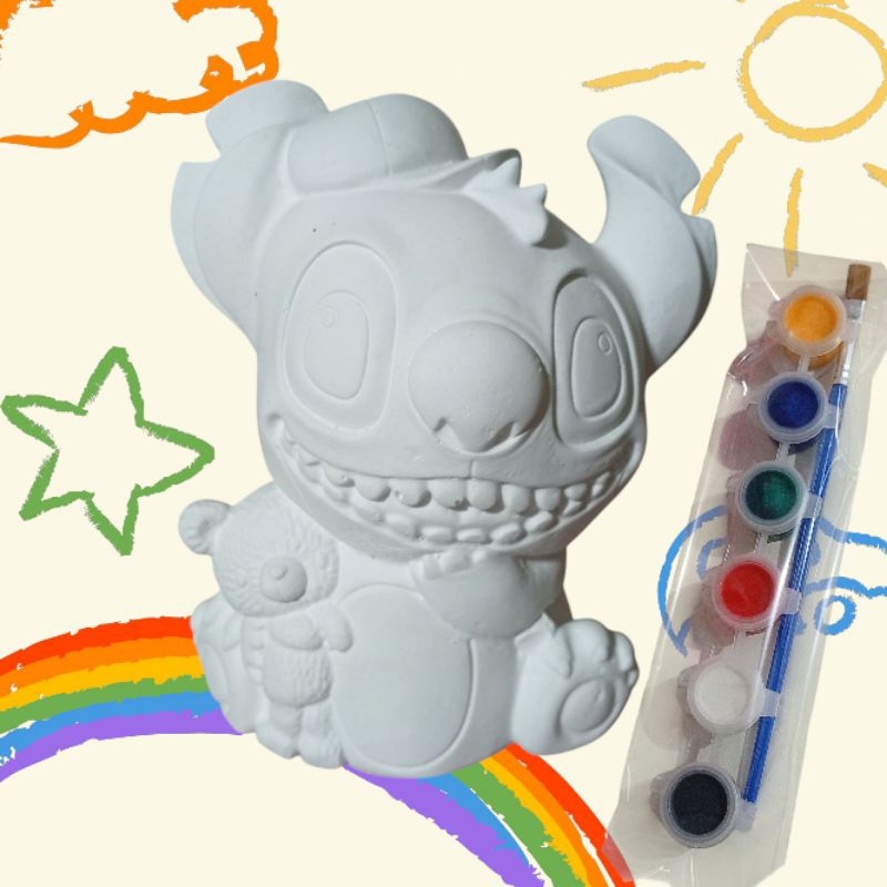 ตุ๊กตาสติทช์ ระบายสี ตุ๊กตาปูนปลาสเตอร์ เสริมพัฒนาการ