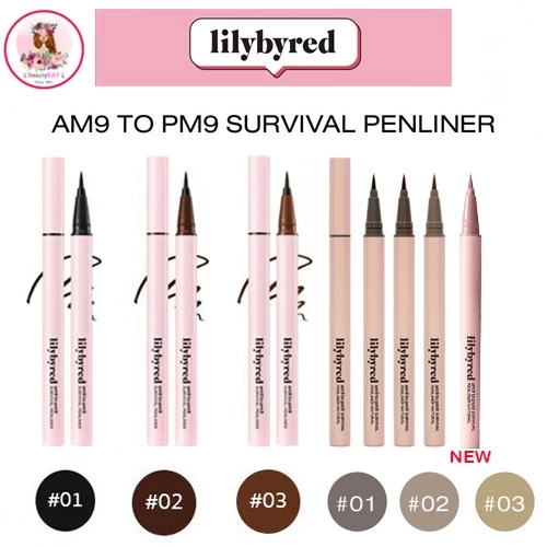 Lilybyred am9 to pm9 Survival / Natural Penliner 0.6g เส้นคมชัด ติดทน กันน้ำ กันเหงื่อ ไม่แพนด้า