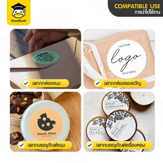 สติ๊กเกอร์วงกลม สติ๊กเกอร์ความร้อน 30x30 50x50mm สติกเกอร์พาสเทล บาร์โค้ด โลโก้ ติดกล่อง ไดคัทวงกลม