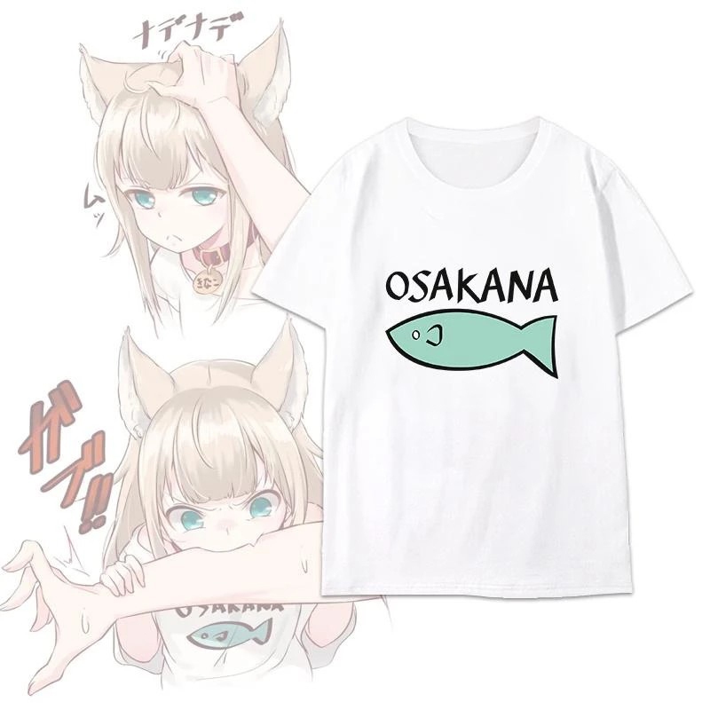 พิมพ์ลาย Osakana 40Hara Cat Kitty Hsiu สีขาว คอสเพลย์ 40Hara S-7XL ECB
