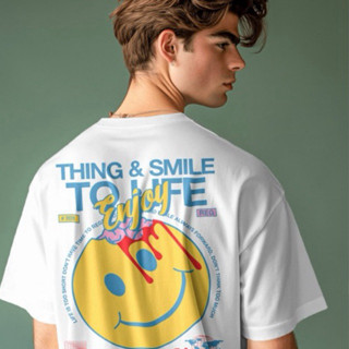 เสื้อยืด Streetwear Oversize ผู้ชาย สกรีนลาย U-019 