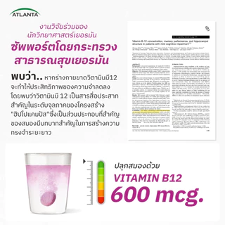 [1 หลอด] วิตามินเม็ดฟู่ Atlanta Cyncobal Vitamin B12 600 mcg. 15 เม็ด