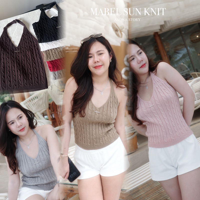 Mabel sun knit เสื้อคล้องคอไหมพรหมติดโลโก้เงิน 🤎พร้อมส่ง