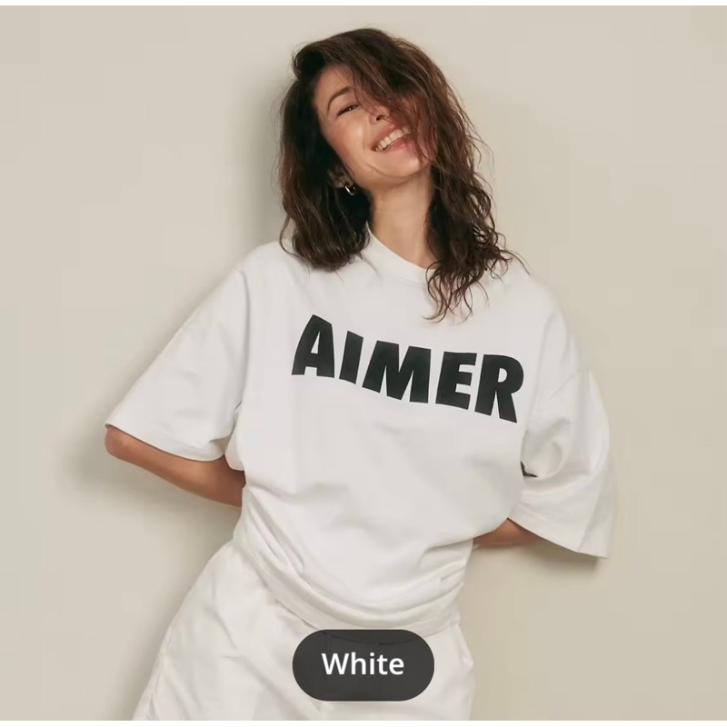 AIMER - AIMER Logo T-shirt เสื้อยืดโอเวอร์ไซส์ สกรีนลาย มือ1
