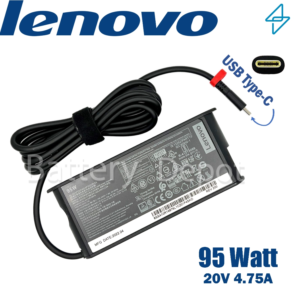 Lenovo Adapter ของแท้ Lenovo 20V/4.75A 95W หัว Jack USB Type-C สายชาร์จ Lenovo Yoga Slim 7 Pro-14IHU5