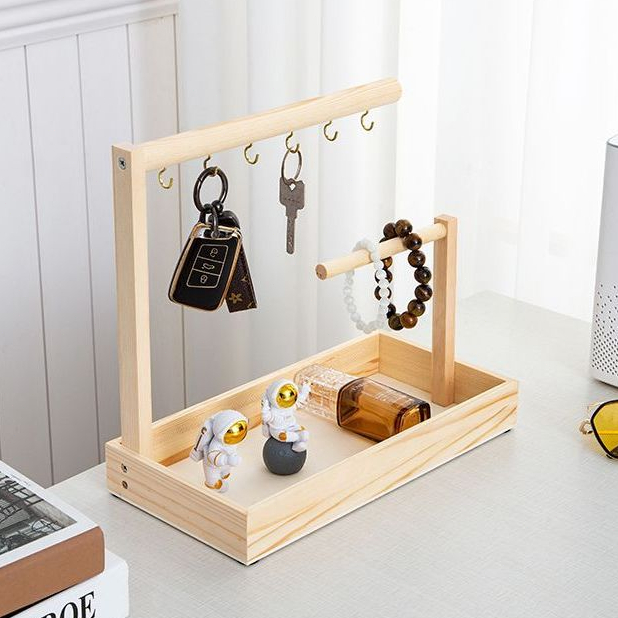 [achenchen.]ชั้นวางเครื่องประดับ อเนกประสงค์ สะดวกในการจัดเก็บ วัสดุไม้ สวยและใช้งานได้จริง