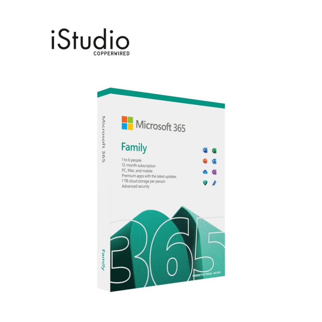 Microsoft M365 Family English Subscr 1YR l iStudio By Copperwired.
