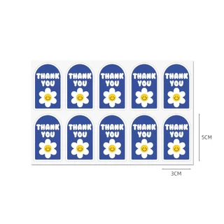 สติ๊กเกอร์ขอบคุณ ติดกล่อง แก้ว ถุง 3*5ซม 100ดวง sticker thankyou S24.S25