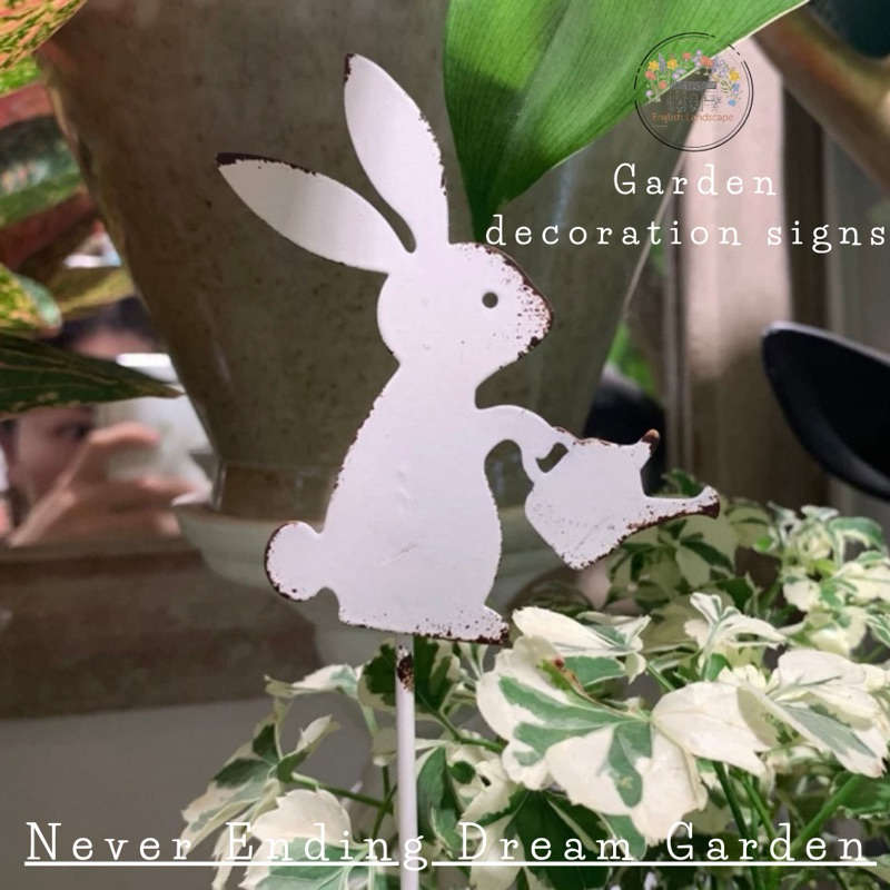 Garden decoration signs ป้ายตกแต่งสวนรูปกระต่าย รูปนก
