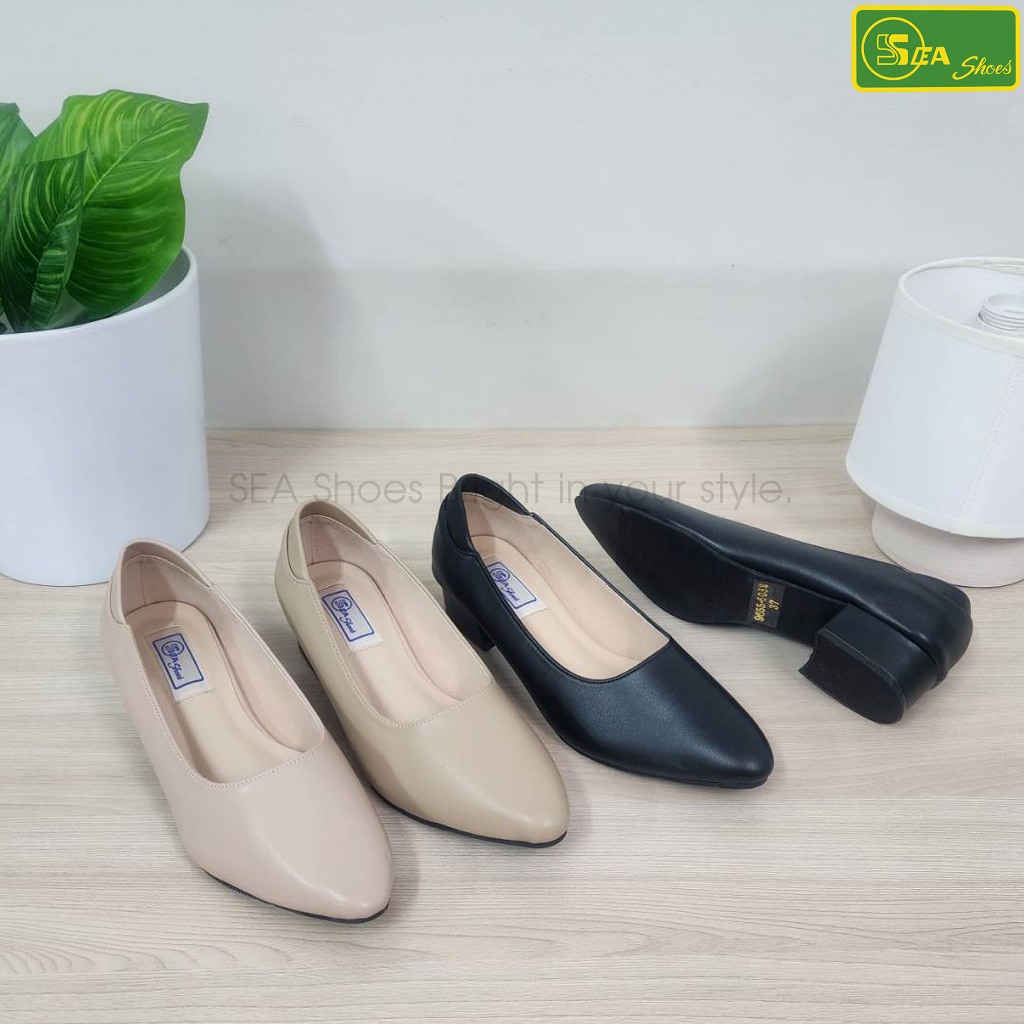 SEA Shoes(ซีชูส์) 9655-033 รองเท้าคัทชู ดีไซน์เรียบหรู เดินเที่ยวก็ได้ ใส่ทำงานก็ดี