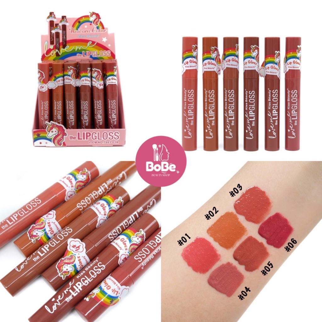 {24แท่ง} Kiss Beauty Unicorn Colors LipGloss ลิปกลอสเนื้อแมทต์ เนียนนุ่ม ไม่ตกร่อง สีสันสดใส no.7883