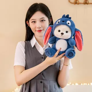 ตุ๊กตาหมีชุดน้ำเงิน แปลงร่าง 28CM 40CM 50CM 65CM น่ากอดสุดๆ เขียนการ์ดอวยพรได้