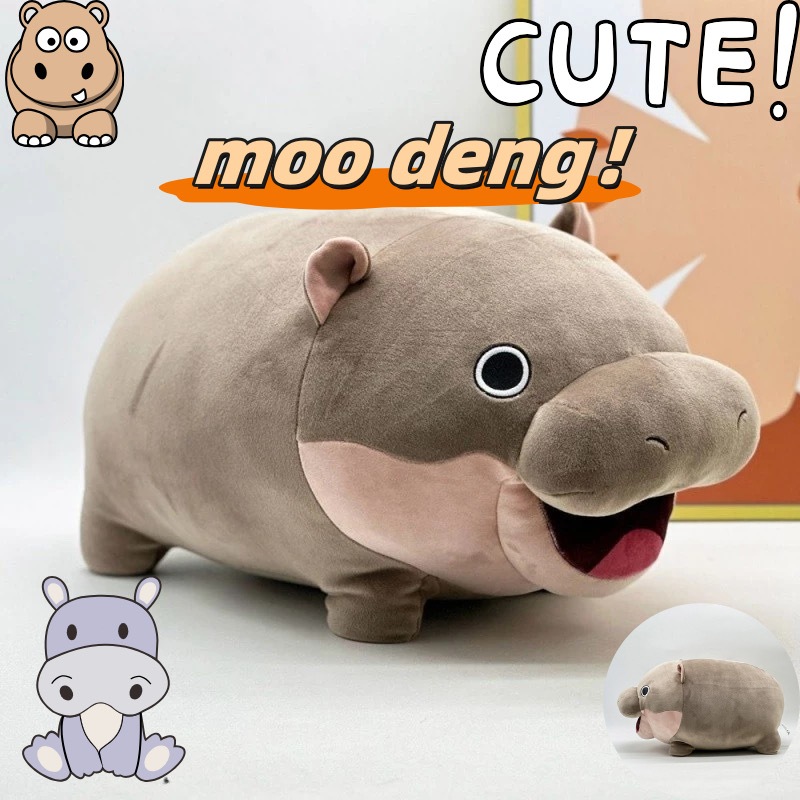 [🔥ส่งไว 1 วัน]ใหญ่ ตุ๊กตาฮิปโป Charming Hippo Plush Plush Toys, น่ารัก Pygmy Hippo Plushie ของเล่นสํ