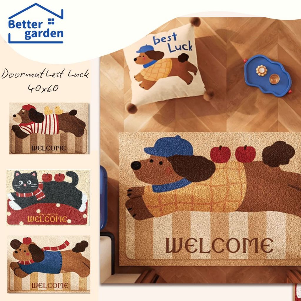 🏷️[Home] 🐶 พรมเช็ดเท้าPVC 40x60 พรมดักฝุ่นหน้าประตู มีกันลื่น พรมดักทรายแมว พรมปูพื้น 🐶พรมสไตล์เกาหลี