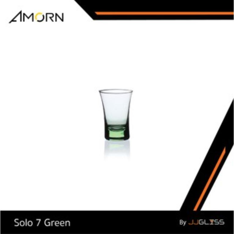 JJGLASS - ( AMORN ) Solo 7 Green - แก้วน้ำ แก้วแฮนด์เมท