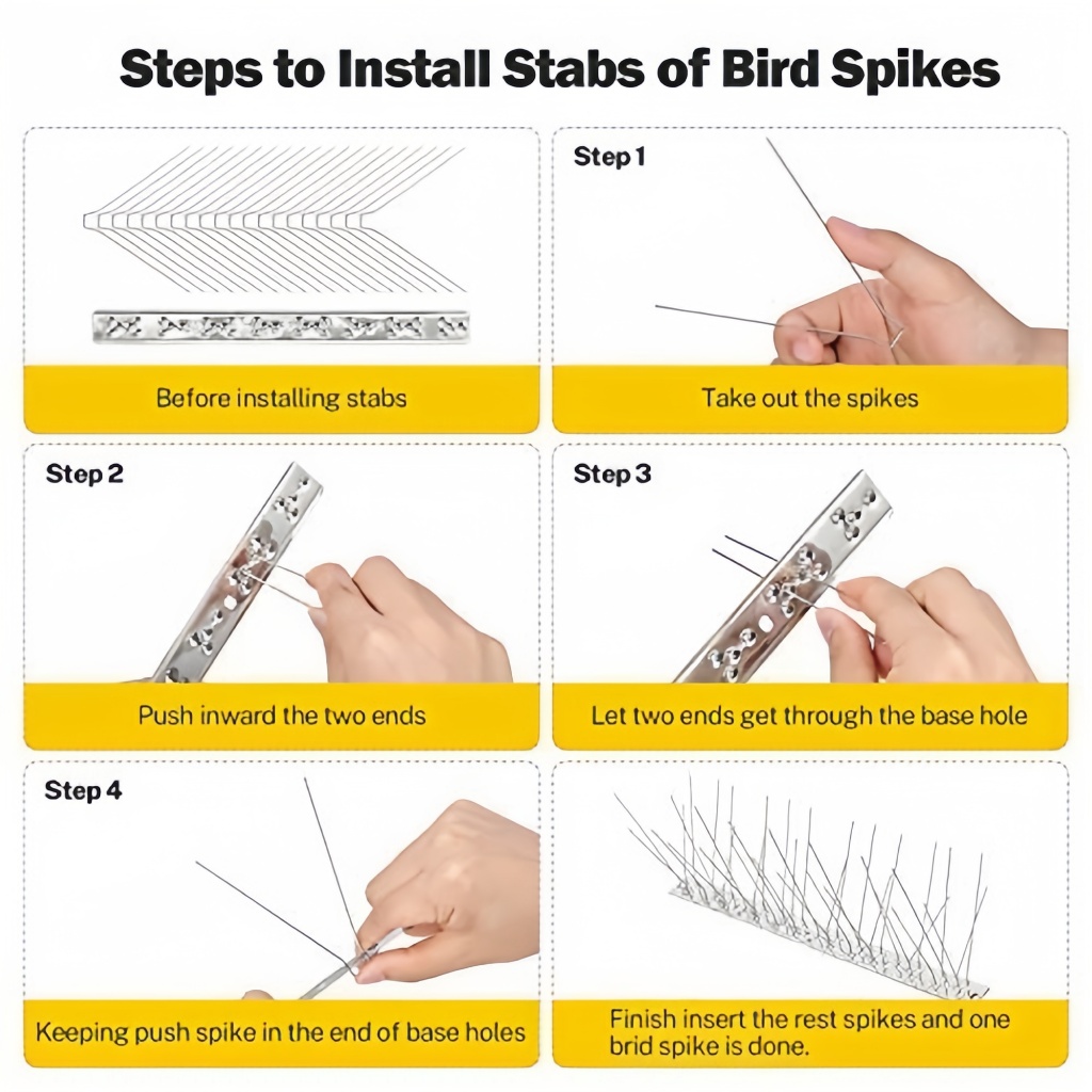 33cm หนามกันนก ไล่นกพิราบ ที่ดักนก หนาม 20 คู่ กันนกพิราบ Bird Spikes กันนกเกาะ อุปกรณ์ไล่นกทำรัง ทนทาน - รูปที่ 3